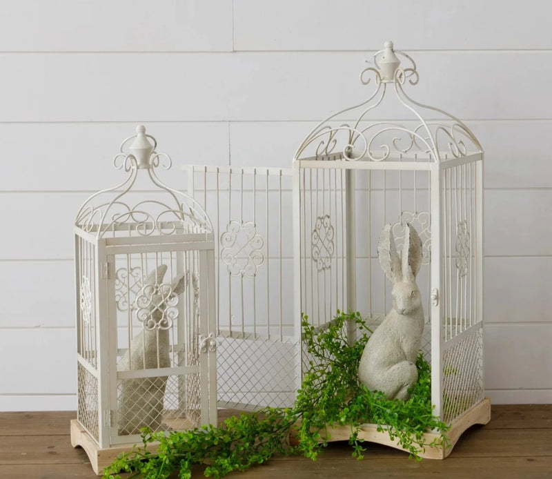White Metal Birdcage Lanterns