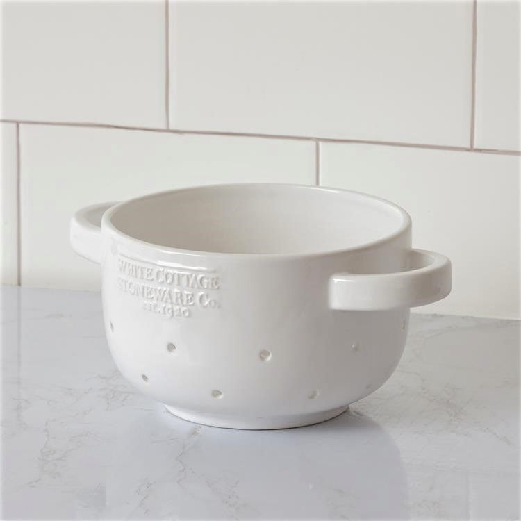 White Cottage Ceramic Colander Audrey's