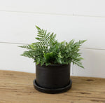Black Pottery Planter - Vintage Crossroads