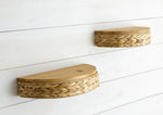 Half Round Water Hyacinth Shelves - Vintage Crossroads