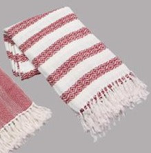 Hand Woven Christmas Throw With Tassels Young's Inc