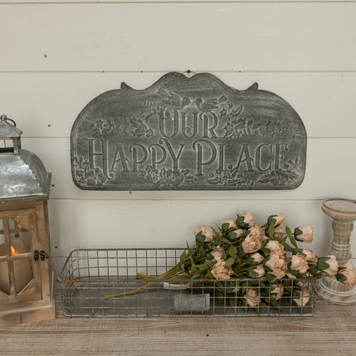 Our Happy Place Sign Vintage Floral