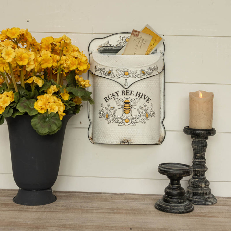 White Honeybee Mailbox