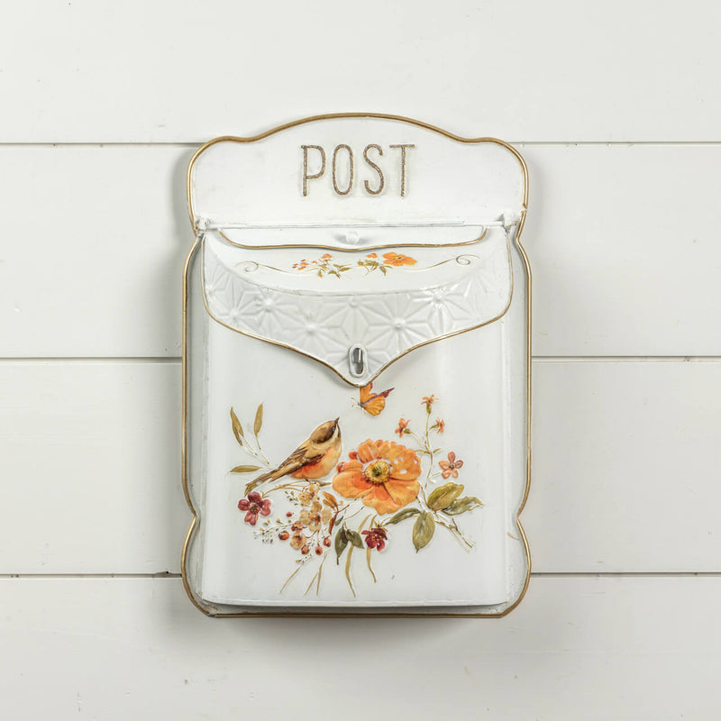 Birds With Flowers Post Mailbox