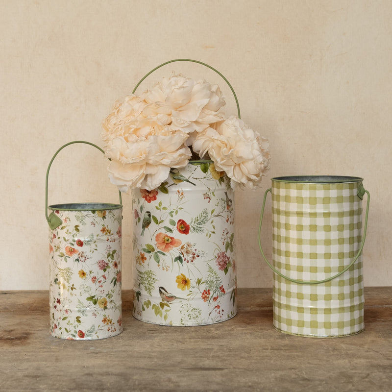 Floral & Gingham Buckets