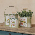 Floral & Gingham Scallop Topped Buckets