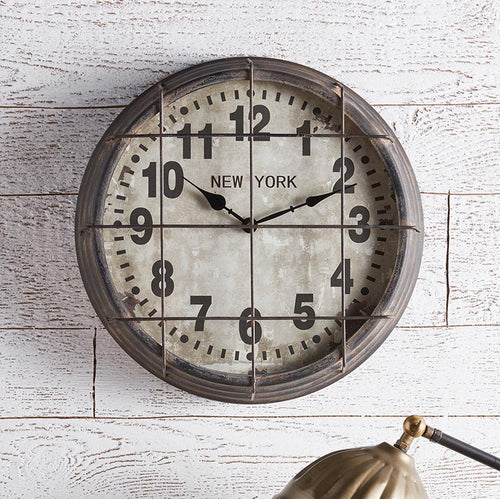 Antiqued Subway Clock - Vintage Crossroads