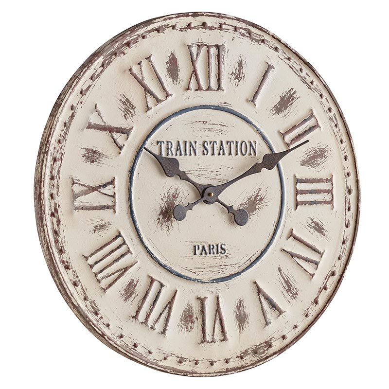 White Vintage Style Clock - Vintage Crossroads