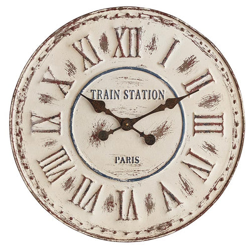 White Vintage Style Clock - Vintage Crossroads