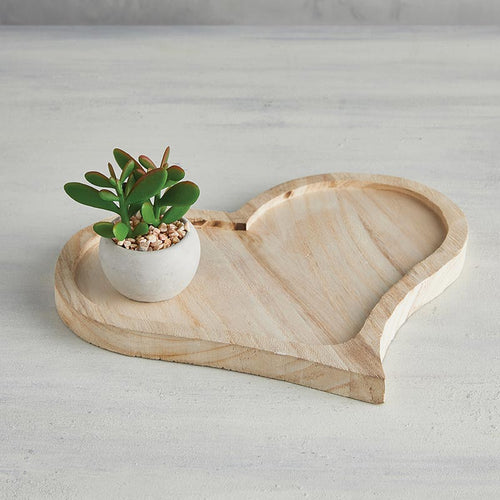 Wooden Heart Tray - Vintage Crossroads