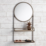 Round Mirror with Shelves