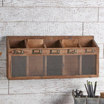 Five-Slot Wood Wall Storage Bin