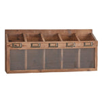 Five-Slot Wood Wall Storage Bin