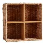 Water Hyacinth Four-Panel Woven Basket