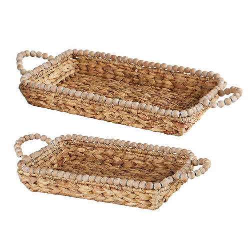 Water Hyacinth Bead Woven Basket