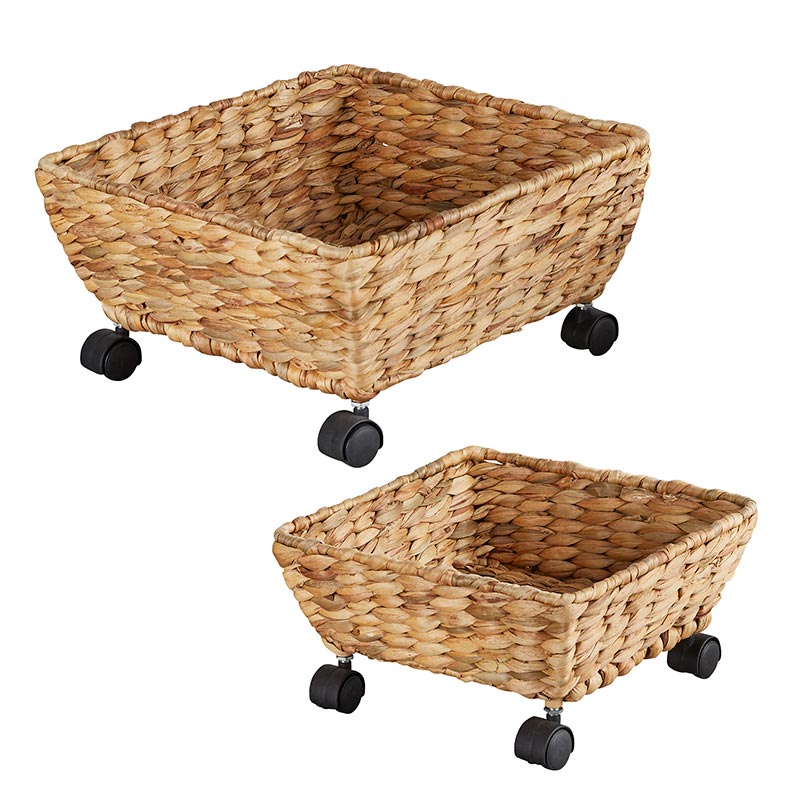Woven Baskets On Wheels