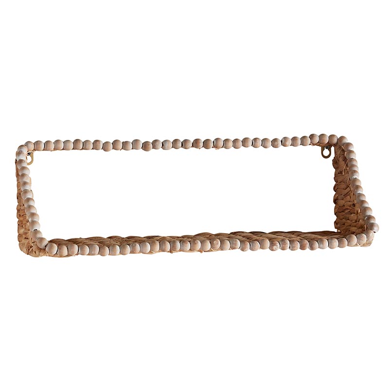 Water Hyacinth Beaded Woven Wall Shelf