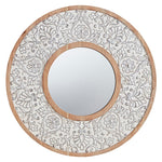 White Rim Round Mirror