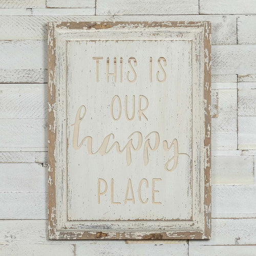 This Is Our Happy Place White Wood Sign Ragon House