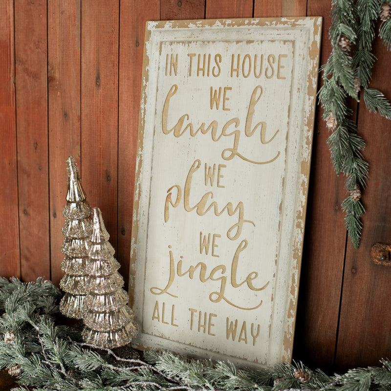 Jingle Wood Plaque - Vintage Crossroads