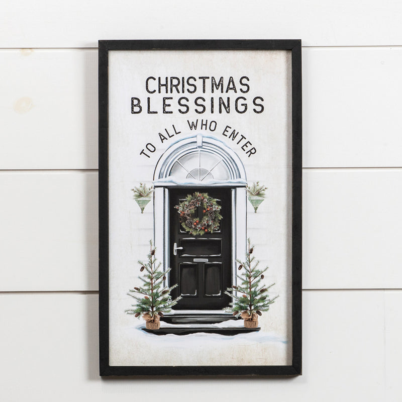 Black Christmas Blessings Sign - Vintage Crossroads