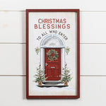 Red Christmas Blessings Sign - Vintage Crossroads