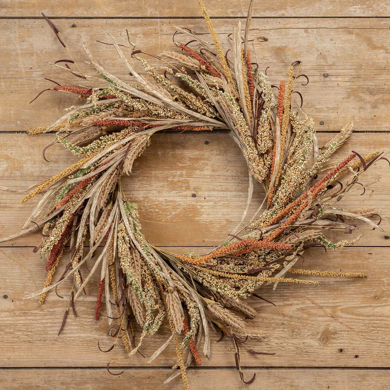 Beige & Orange Foxtail Wreath Ragon House