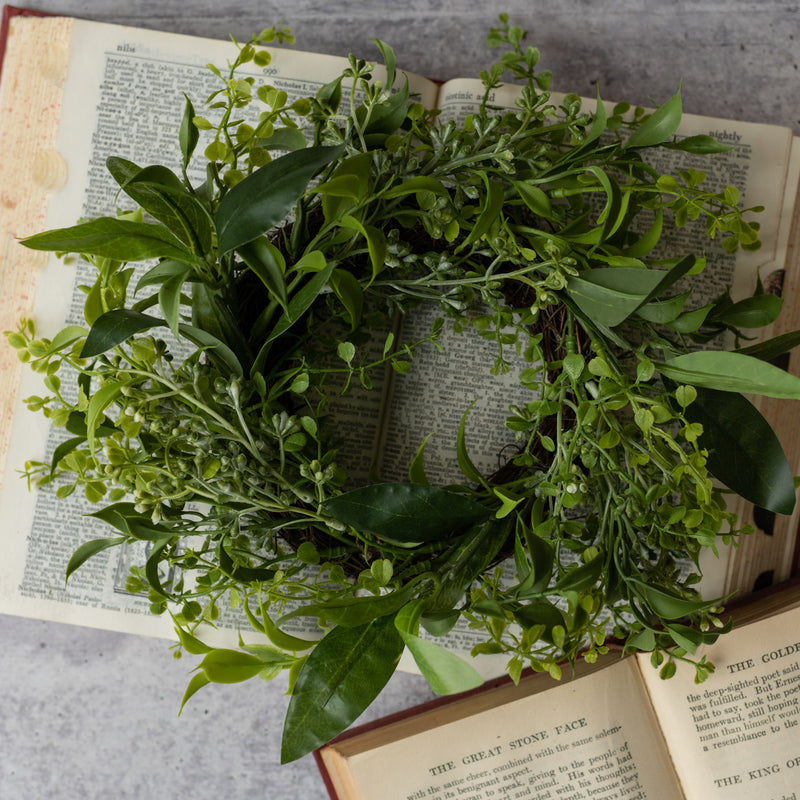 Mini Eucalyptus & Laurel Leaf Candle Ring Ragon House