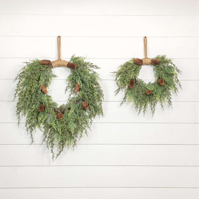 Cedar Hanging Wreath With Cones Ragon House