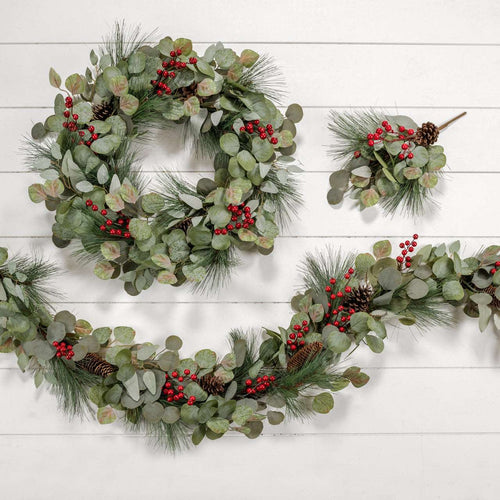 Eucalyptus With Berries & Pinecones Ragon House