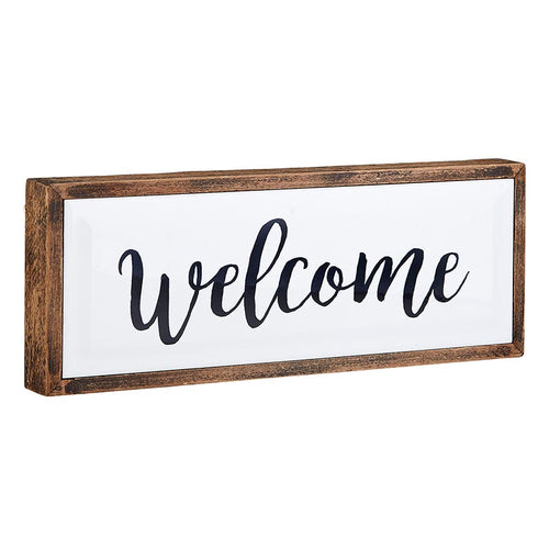 Framed Enamel Welcome Plaque