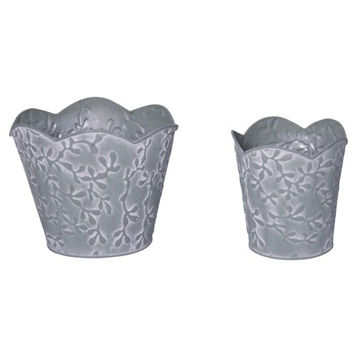 Embossed Metal Planter Bucket VIP Home And Garden