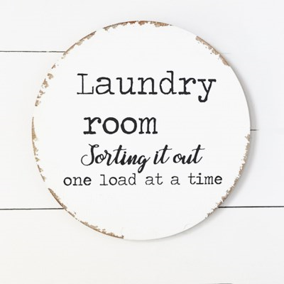 Round Laundry Room Sign Pd Home & Garden
