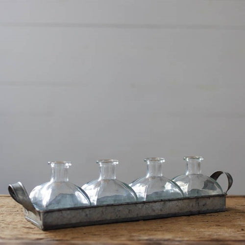 Metal Tray With Vases Pd Home & Garden