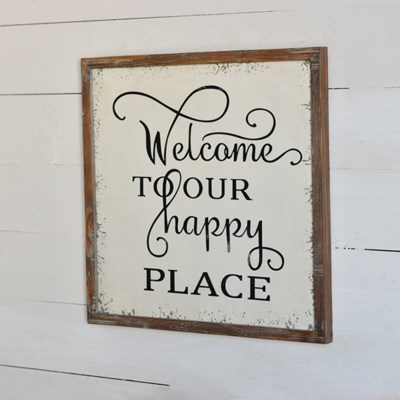 Welcome To Our Happy Place Sign Pd Home & Garden