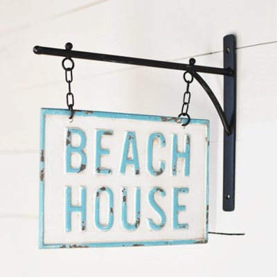 Hanging Beach House Sign Pd Home & Garden