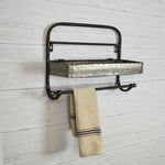Tin Shelf With Towel Bar Pd Home & Garden