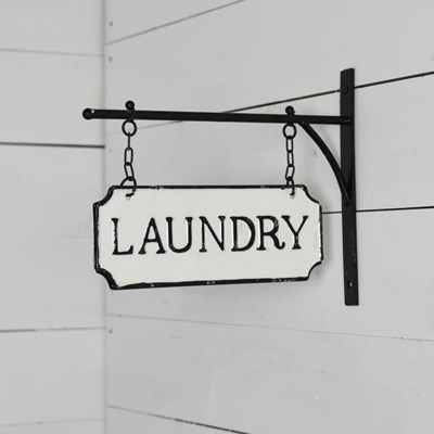 Hanging Tin Laundry Sign Pd Home & Garden