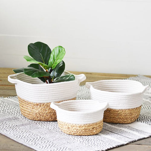 Round Rope And Seagrass Basket Pd Home & Garden