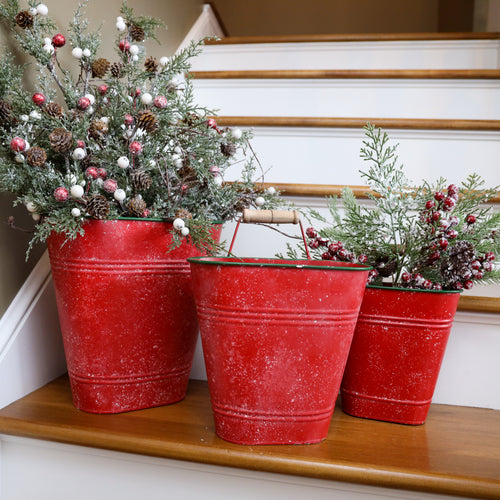 Red Flat Sided Bucket Ragon House