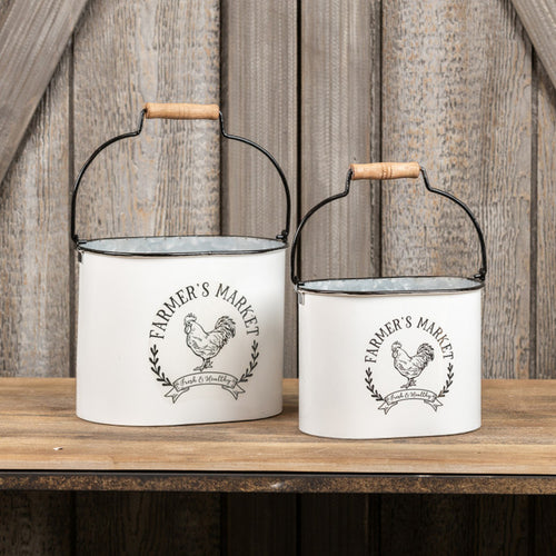 Farmers Market Rooster Buckets