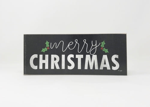 Black Merry Christmas Block Sign Jan Michaels