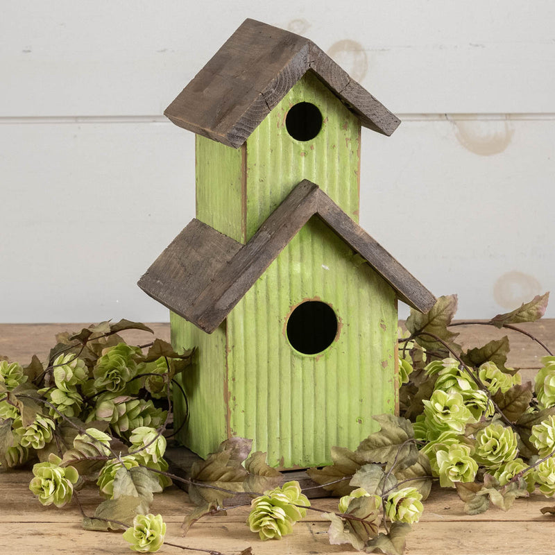 Galvanized Green Birdhouse