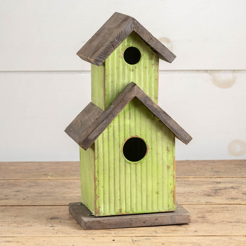 Galvanized Green Birdhouse