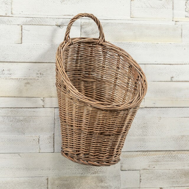 Grey Oval Scoop Wall Basket Ragon House