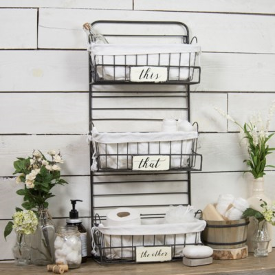 Metal Tiered Shelf With Baskets VIP Home And Garden