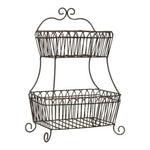 Metal Two Tiered Basket VIP Home And Garden