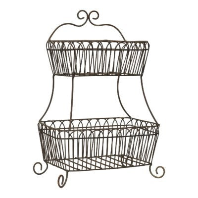 Metal Two Tiered Basket VIP Home And Garden
