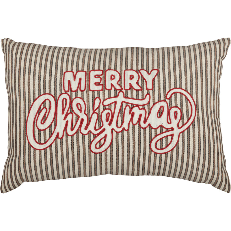 Striped Merry Christmas Pillow VHC Brands