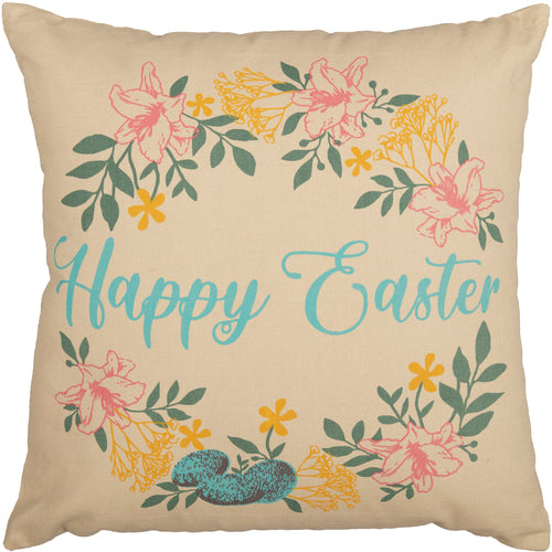 Sawyer Mill Happy Easter Wreath Pillow VHC Brands